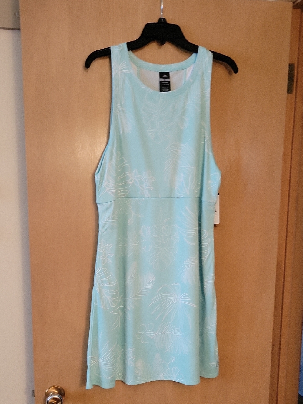 Reel Life Light Aqua/Green Floral Sleeveless Sundress